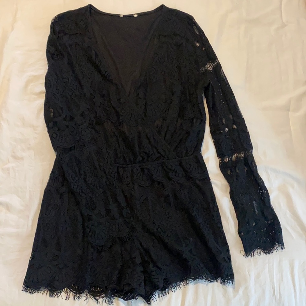 Black Lace Romper